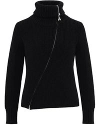 Patrizia Pepe - Asymmetric Zip-Fastening Cardigan - Lyst