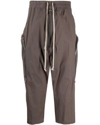 Rick Owens - Drawstring-waist Cropped Cotton Trousers - Lyst