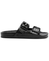 Balenciaga - Mallorca Crocodile-Effect Sandals - Lyst