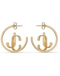 Jimmy Choo - Medium Jc Monogram Hoops - Lyst