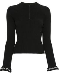 Alexander Wang - Black Knitted Sweater With Logo Detail - Lyst