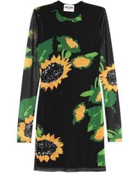 Moschino - Robe Imprimée À Manches Longues - Lyst