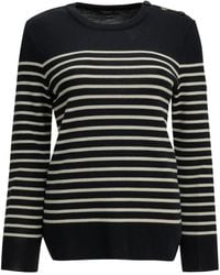 Saint James - Striped Button-Detail Sweater - Lyst