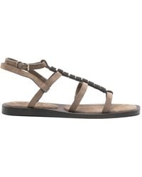 Brunello Cucinelli - Beaded Strappy Sandals - Lyst