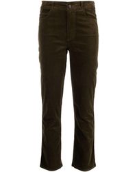 PAIGE - Pantalon en velours côtelé à patch logo - Lyst