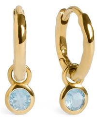 Monica Vinader - Hammered-Effect Aquamarine Earrings - Lyst