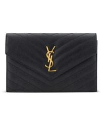 Saint Laurent - Monogram Matelassé Envelope Chain Wallet - Lyst
