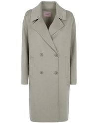 Twinset - Double-Breasted Notched-Lapels Coat - Lyst