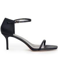 12 STOREEZ - Square-Toe Satin Sandals - Lyst
