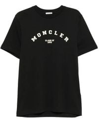 Moncler - T-Shirt À Manches Courtes Et Logo Imprimé - Lyst