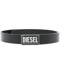 DIESEL - Cinturón con placa del logo - Lyst