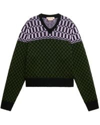 Marni - Jacquard-Knit Geometric-Motif Sweater - Lyst