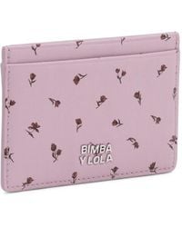 Bimba Y Lola - Tulip Mini Mauve Leather Card Holder - Lyst