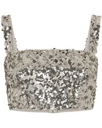 Dolce & Gabbana - Sequin-Embellished Cropped Top - Lyst