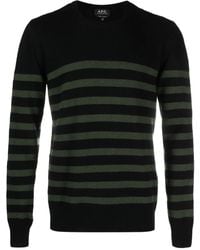A.P.C. - Striped Wool Jumper - Lyst