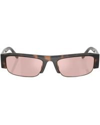 Miu Miu - Tortoiseshell-Effect Rectangle-Frame Sunglasses - Lyst