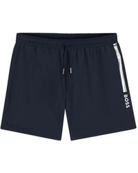 BOSS - Side-Stripe Swim Shorts - Lyst