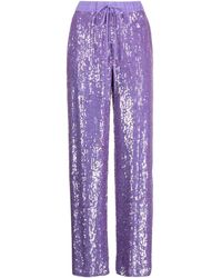 P.A.R.O.S.H. - Sequin-embellished Straight-leg Trousers - Lyst
