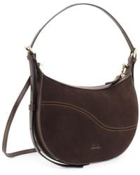 Atp Atelier - Mini Silea Suede-Panelled Curved Shoulder Bag - Lyst