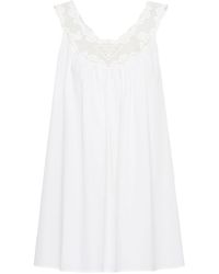 Prada - Lace Panel Sleeveless Dress - Women's - Cotton - Lyst