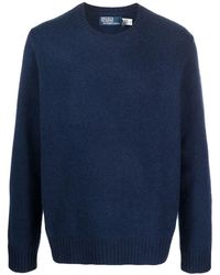 Polo Ralph Lauren Elbow Patch Sweater in Blue for Men | Lyst
