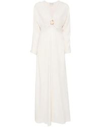 forte_forte - Hammered-Ring V-Neck Maxi Dress - Lyst
