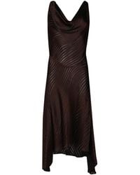 RTA - Wave-Print Cowl-Neck Midi Dress - Lyst