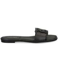 Calvin Klein - Ck Provence Cut-Out Strap Leather Sandals - Lyst