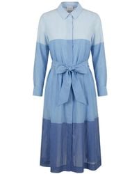 Sara Roka - Robe-Chemise Ceinturée À Design Colour Block - Lyst