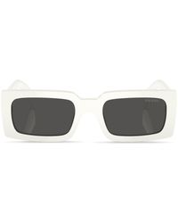 Prada - Gafas de sol con montura rectangular y logo - Lyst