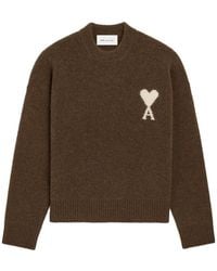 Ami Paris - Ami De Coeur Wool Crewneck Sweater - Lyst