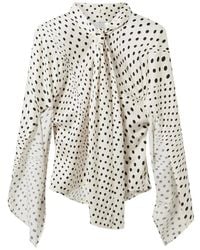 Stella McCartney - Polka-Dot Pussy-Bow Blouse - Lyst