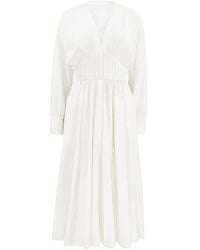 Alexis - Viro V-Neck Gathered Midi Dress - Lyst