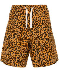 Palm Angels - Popeline-Shorts Mit Leoparden-Print - Lyst