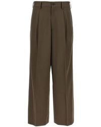 Ssstein - Easy Long Wide Pleated Wool Trousers - Lyst