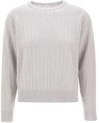 Eleventy - Jersey de canalé con cuello redondo - Lyst