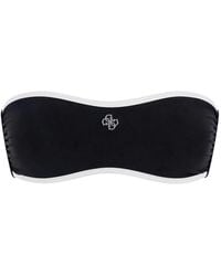 Guess - Contrast-Trim Logo-Plaque Bikini Top - Lyst
