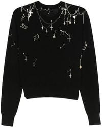 R13 - Rundhals-Pullover Mit Sicherheitsnadel-Verzierung - Lyst