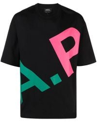 A.P.C. - Logo-print Cotton T-shirt - Lyst