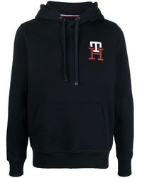 Tommy Hilfiger - Embroidered-logo Drawstring Hoodie - Lyst