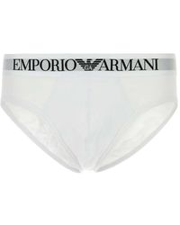 Emporio Armani - Stretch-Cotton Briefs - Lyst