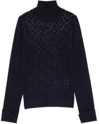 Blugirl Blumarine - Trui Met Geometrisch Patroon En Hoge Hals - Lyst