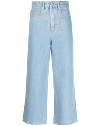 KENZO - Jeans a gamba ampia Sumire crop - Lyst