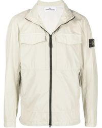 Stone Island - Compass-Patch Zip-Up Jacket - Lyst