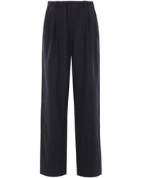 Brunello Cucinelli - Wollen Broek Met Geplooid Detail - Lyst