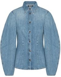 ROTATE BIRGER CHRISTENSEN - Denim Fitted Shirt Light Denim - Lyst