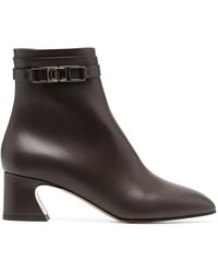 Ferragamo - Ferragamo Rego 55 Logo-Plaque Ankle Boots - Lyst