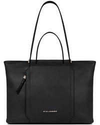 Piquadro - Laptop Ipad Leather Tote Bag - Lyst