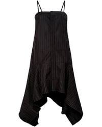 Sacai - Pinstripe Pleated Mini Dress - Lyst