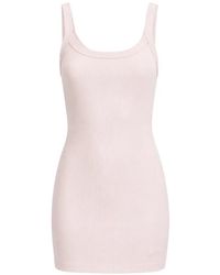 Guess - Robe Mi-Longue Côtelée À Design Sans Manches - Lyst
